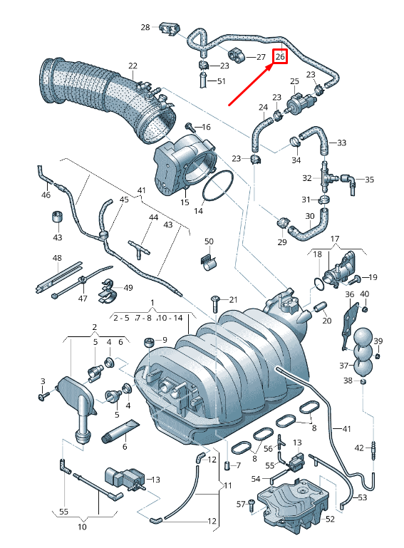 new audi a5 sportback 8t fuel hose vent line 8k0201214c original
