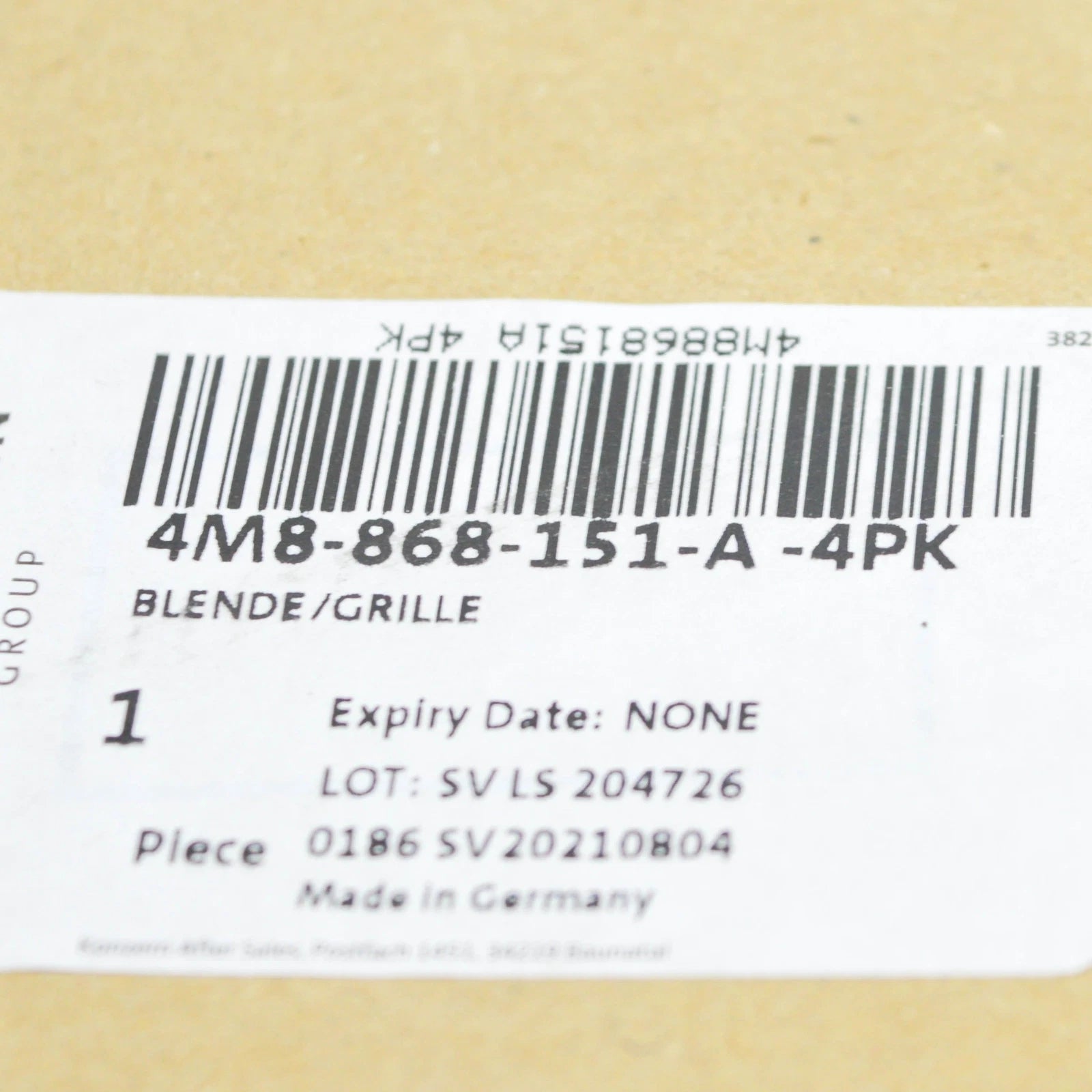 NEW AUDI Q8 RSQ8 FRONT LEFT DOOR LOUDSPEAKER COVER TRIM 4M8868151A4PK ORIGINAL