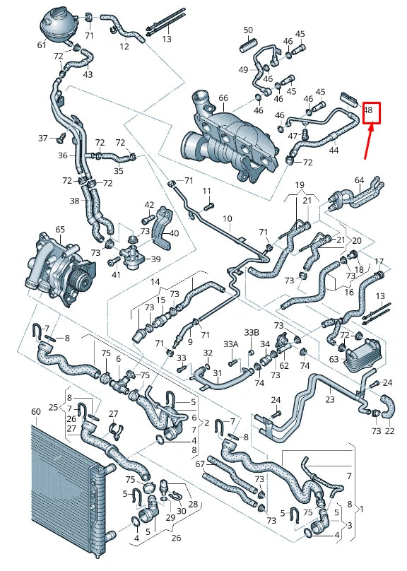 NEW AUDI TT 8J ENGINE COOLANT PIPE HEAT DEFLECTOR 06F133833C ORIGINAL