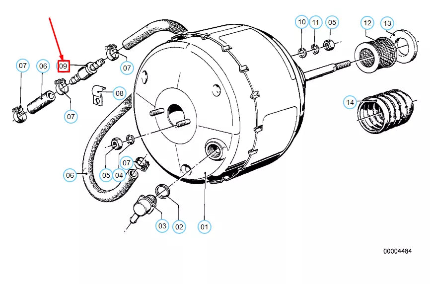 NEW BMW 6 E24 POWER BRAKE UNIT DEPRESSION NON-RETURN VALVE 34331151533 ORIGINAL