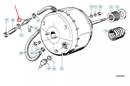 NEW BMW 6 E24 POWER BRAKE UNIT DEPRESSION NON-RETURN VALVE 34331151533 ORIGINAL