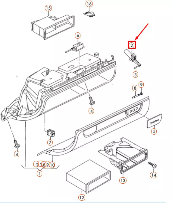 NEW AUDI A3 8P GLOVE BOX STOPPER BRAKE ELEMENT SWITCH LHD 8K1880324 ORIGINAL