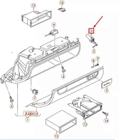 NEW AUDI A3 8P GLOVE BOX STOPPER BRAKE ELEMENT SWITCH LHD 8K1880324 ORIGINAL