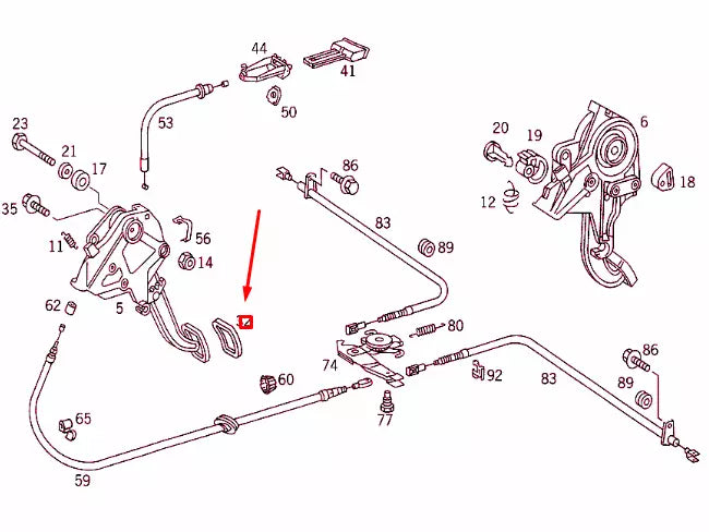 NEW MERCEDES-BENZ S-CLASS W140 PARKING BRAKE PEDAL COVER A1244270382 ORIGINAL