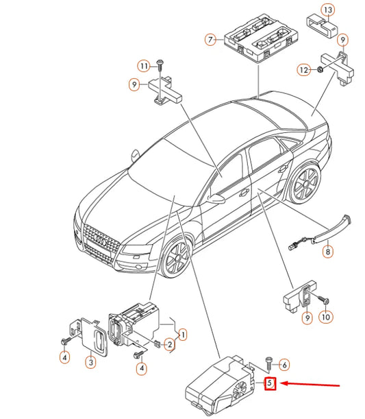 NEW AUDI A4 B8 ELECTRONIC STEERING COLUMN LOCK CONTROL UNIT 8K0905852E ORIGINAL