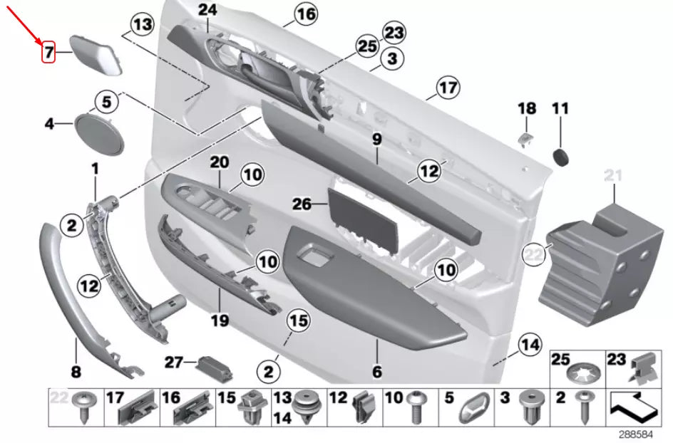 NEW BMW X3 F25 FRONT LEFT DOOR SPEAKER COVER 51417348959 7348959 ORIGINAL