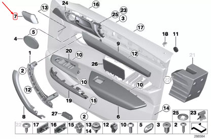 NEW BMW X3 F25 FRONT LEFT DOOR SPEAKER COVER 51417348959 7348959 ORIGINAL