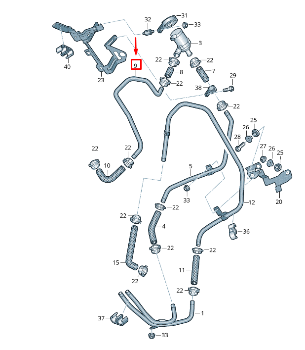 NEW VW TOUAREG 7P MK2 COOLANT PIPE 7P0819858B ORIGINAL