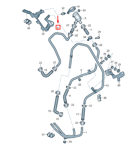 NEW VW TOUAREG 7P MK2 COOLANT PIPE 7P0819858B ORIGINAL