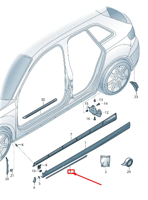 NEW AUDI RS3 RIGHT STONE GUARD FILM 8V4853932