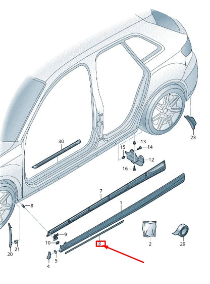 NEW AUDI RS3 RIGHT STONE GUARD FILM 8V4853932