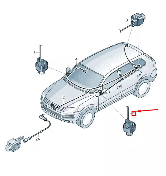 NEW VW TOUAREG 7P EXTERIOR MIRROR CAMERA RIGHT ADAPTER WIRING 7P1971192A