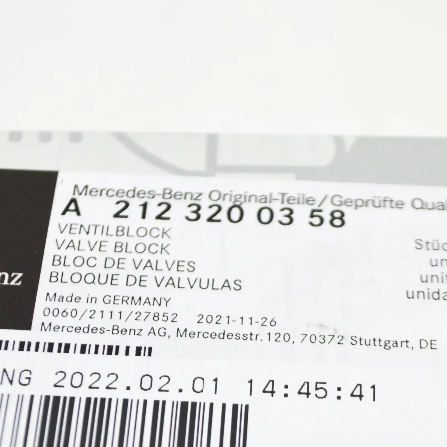 NEW MERCEDES-BENZ M-CLASS W164 AIR SUSPENSION VALVE A2123200358