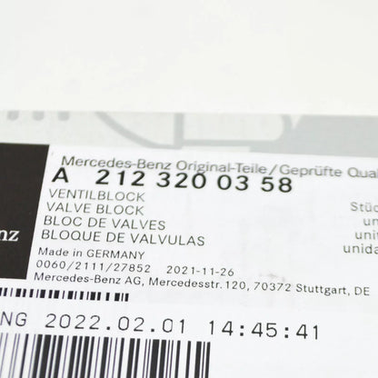 NEW MERCEDES-BENZ M-CLASS W164 AIR SUSPENSION VALVE A2123200358