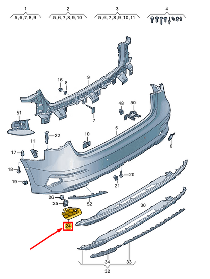 new audi a3 sportback 8y rear right bumper trim 8y48078209b9 original