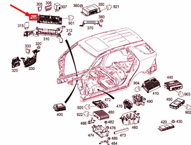 NEW MERCEDES-BENZ GLE W166 FRONT RIGHT UNDER SEAT FUSE BOX A1665402350 ORIGINAL