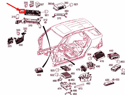 NEW MERCEDES-BENZ GLE W166 FRONT RIGHT UNDER SEAT FUSE BOX A1665402350 ORIGINAL