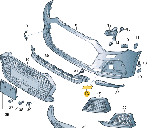 new audi a1 sportback gb front right headlight washer cover 82a807754gru