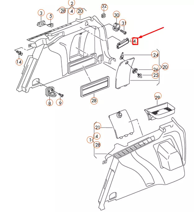 NEW VW PASSAT VARIANT B7 LUGGAGE ROLLER COVER LOCKING 3AF867825 ORIGINAL
