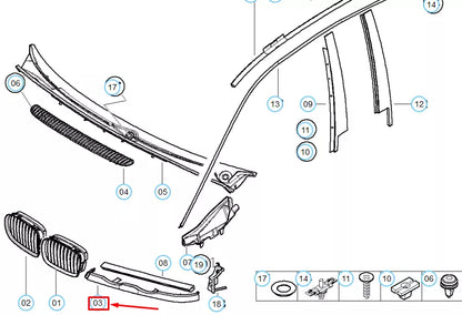 NEW BMW 3 E46 LEFT HEADLIGHT PRIMED COVER 51137043407 ORIGINAL