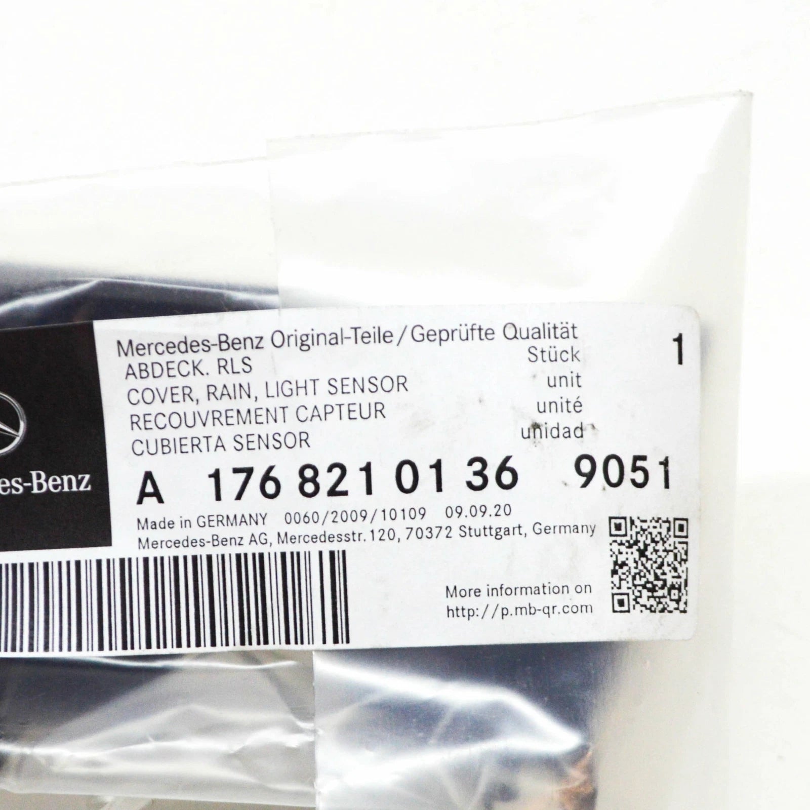 NEW MB CLA COUPE C117 RAIN LIGHT SENSOR COVER TRIM A17682101369051 ORIGINAL