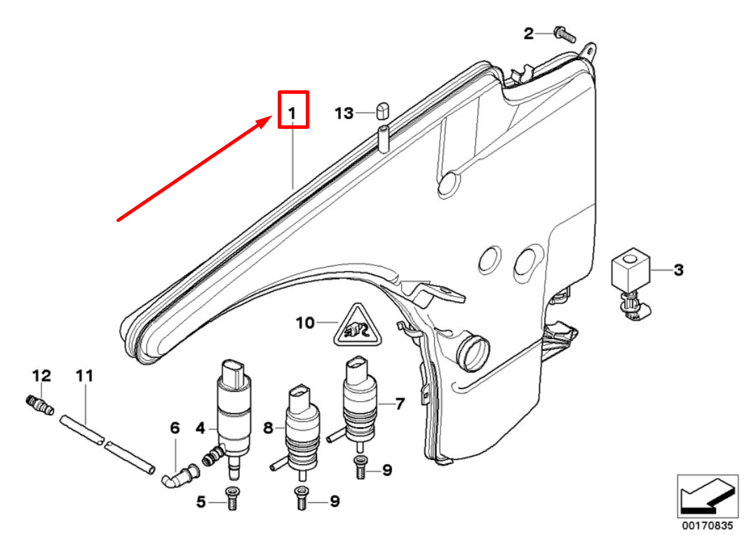 new bmw 3 touring e91 window washer tank 61667238666 7238666 original