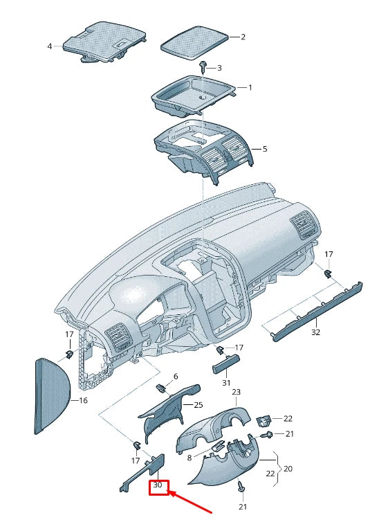 NEW VW EOS 1F LEFT INSTRUMENT PANEL TRIM LHD 1K1858419B4J4 ORIGINAL