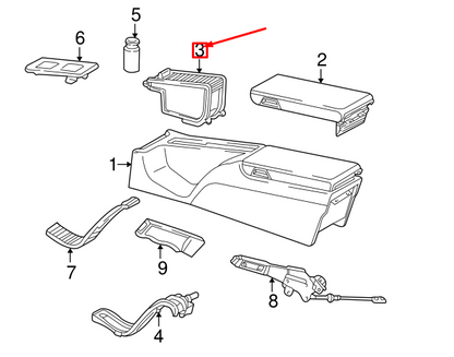 NEW MB SLK R170 CENTER CONSOLE STORAGE COMPARTMENT A1706800652 ORIGINAL