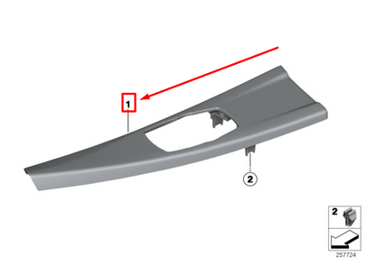 new bmw 3 f30, f80 center console trim panel 51169232087 9232087 original