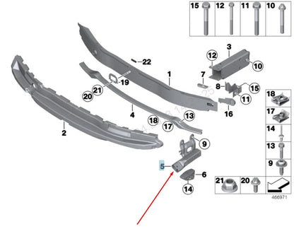 NEW BMW M2 F87 FRONT BUMPER LOWER RIGHT DEFORMATION ELEMENT 51118054314 ORIGINAL