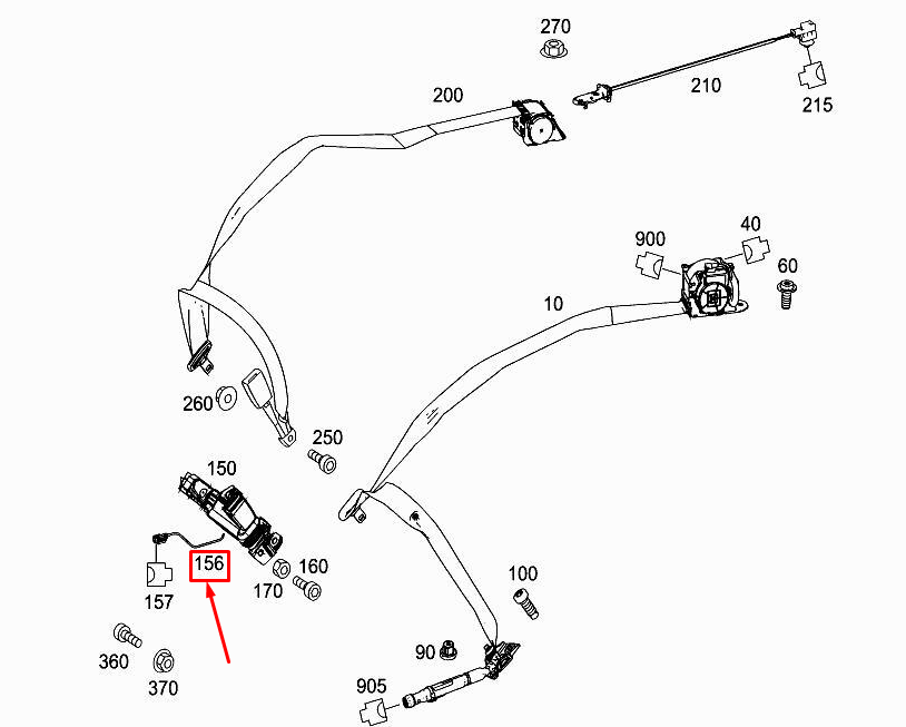 new mercedes-benz s w222 rear right seat limit switch a2228200610 original