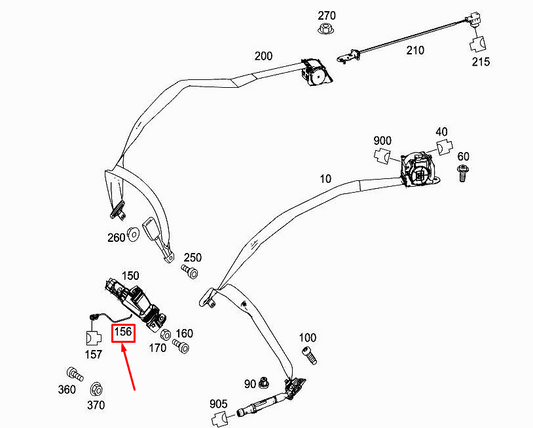 new mercedes-benz s w222 rear right seat limit switch a2228200610 original