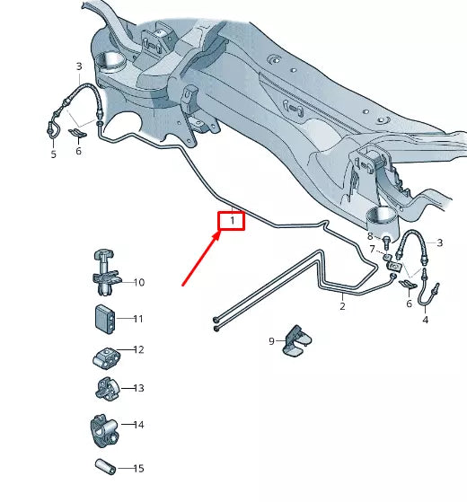 NEW VW CADDY IV SA MK6 REAR RIGHT BRAKE LINE 2K0614742K