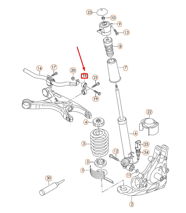 NEW AUDI A4 B8 REAR SWAY BAR END LINK COUPLING ROD 8K0505465G ORIGINAL