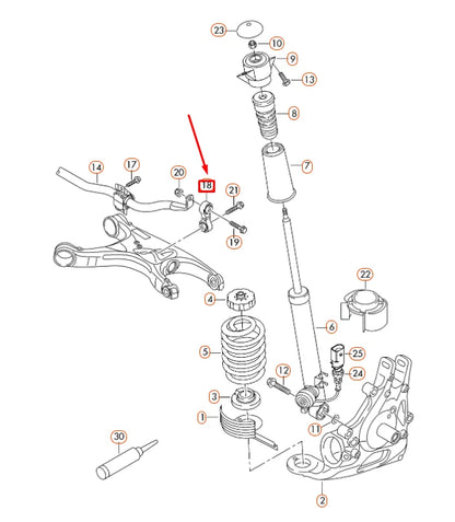 NEW AUDI A4 B8 REAR SWAY BAR END LINK COUPLING ROD 8K0505465G ORIGINAL