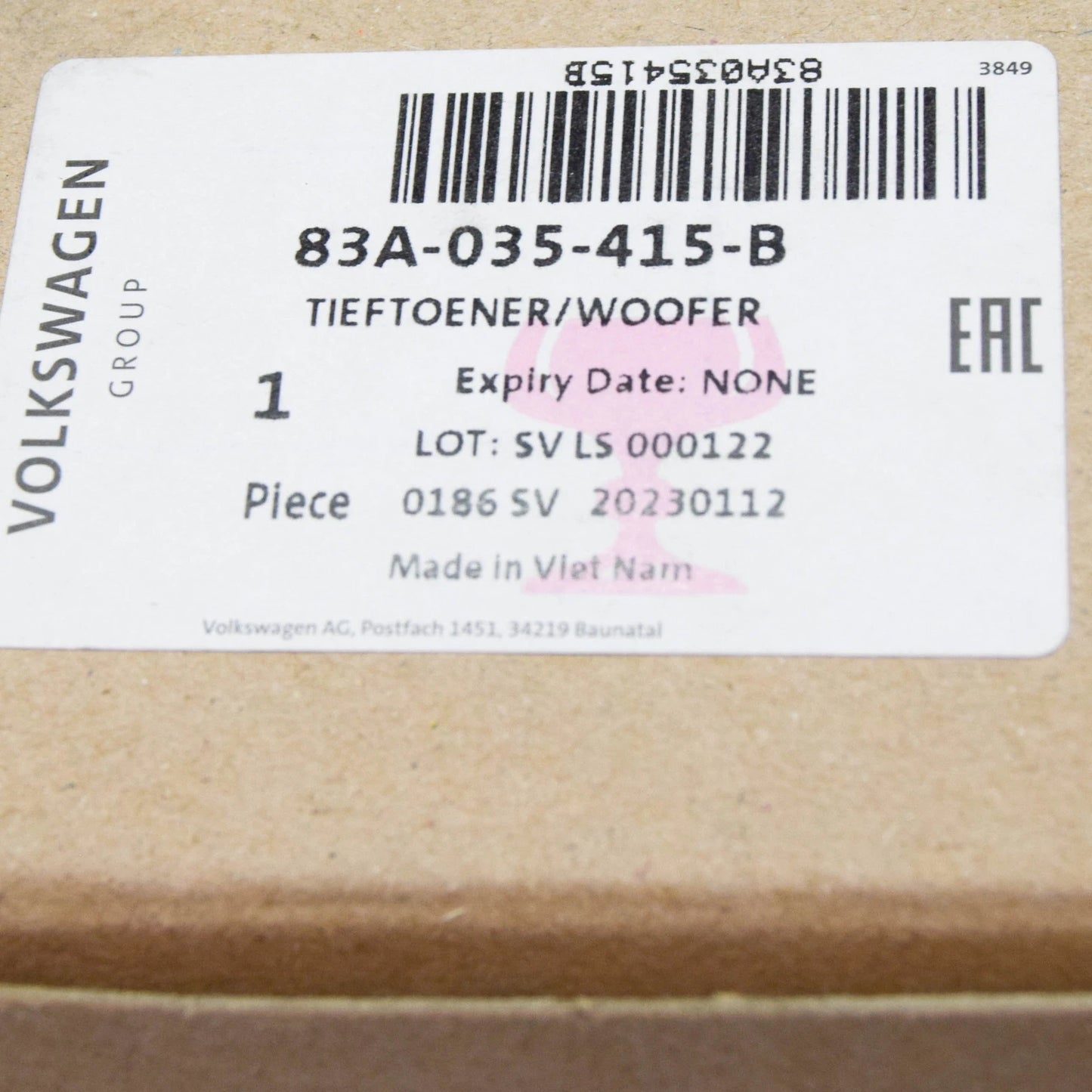 NEW AUDI Q2 GA FRONT LEFT DOOR BASS LOUDSPEAKER 83A035415B ORIGINAL