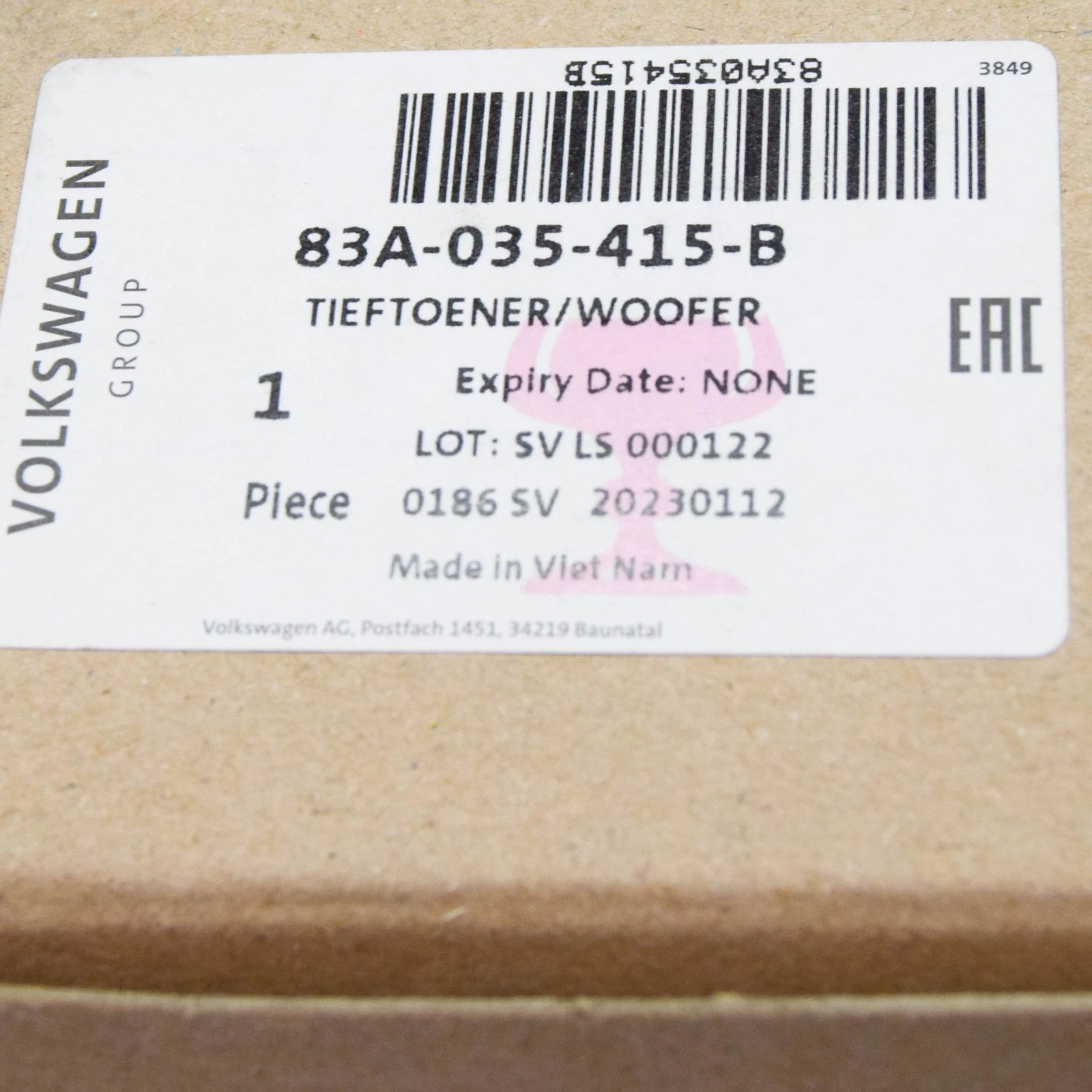 NEW AUDI Q2 GA FRONT LEFT DOOR BASS LOUDSPEAKER 83A035415B ORIGINAL