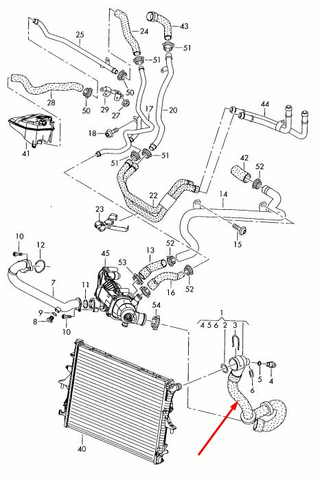 NEW AUDI Q7 4L UPPER RADIATOR HOSE 7L6122051AA