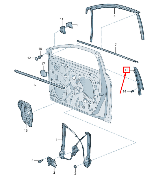 new seat leon 5f front left door window frame trim 5f3837901a041 original