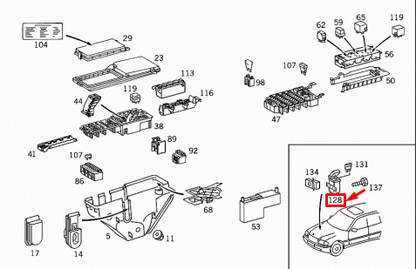 NEW MERCEDES-BENZ C-CLASS W202 RELAY CONTROL MODULE UNIT A0015400845 ORIGINAL