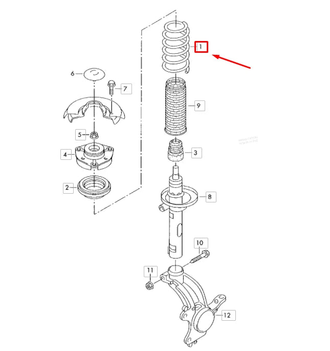 NEW VOLKSWAGEN GOLF MK5 FRONT COIL SPRING 1K0411105JC ORIGINAL