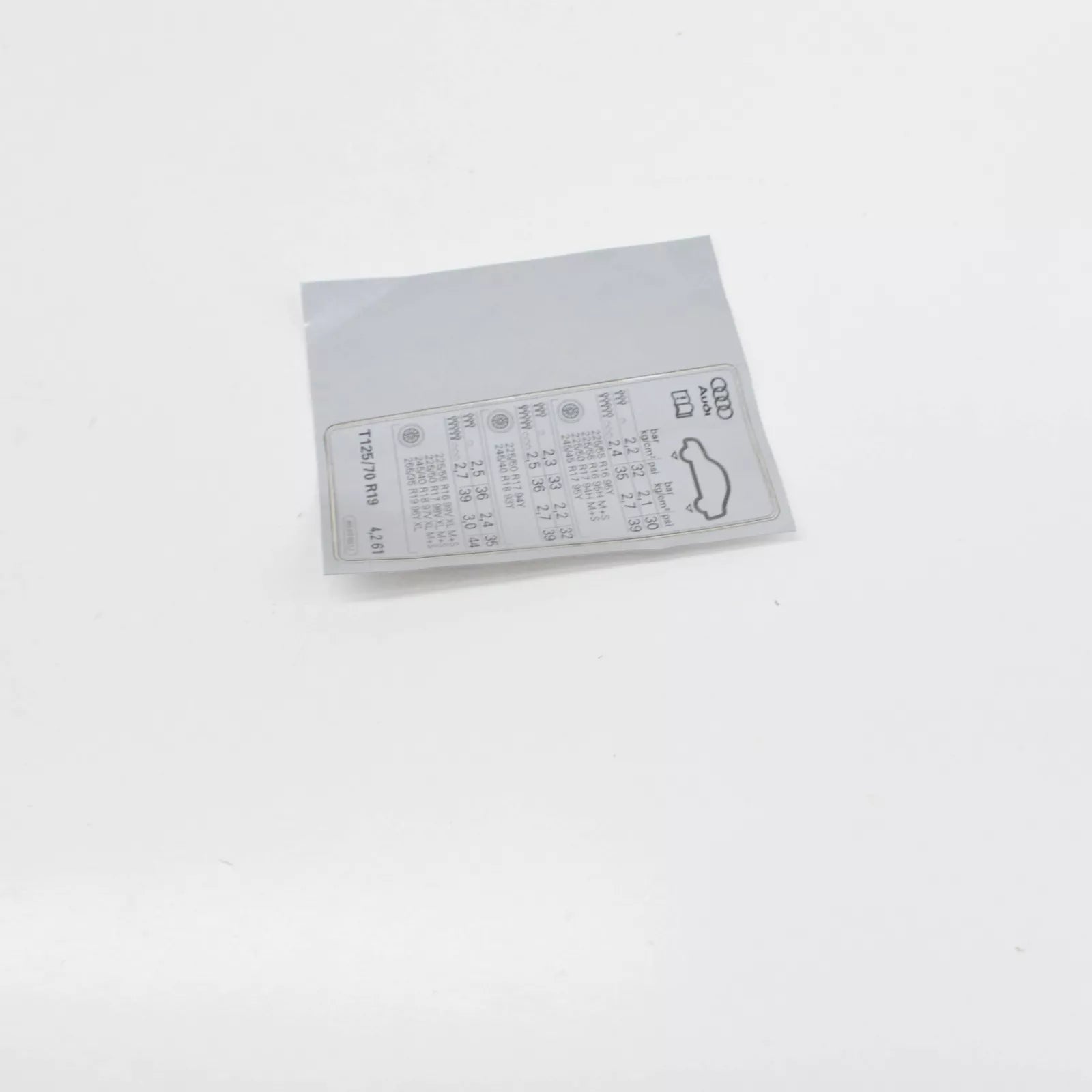 NEW AUDI A4 B8 TYRE PRESSURE DATA PLATE 8K0010502LJ ORIGINAL