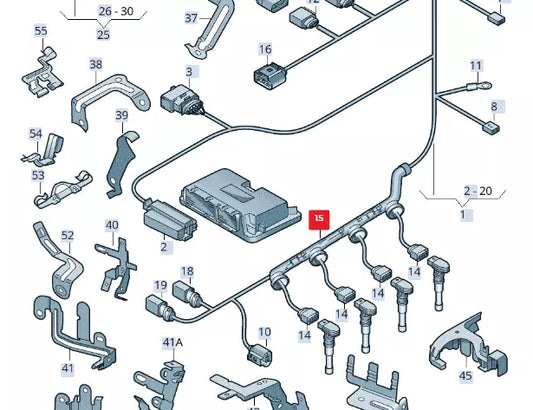 NEW AUDI A3 8P IGNITION COIL CONNECTOR CABLE GUIDE 06J971824B ORIGINAL