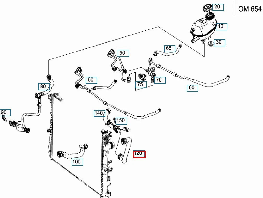 NEW MERCEDES-BENZ E W213 ENGINE COOLANT HOSE PIPE A2135010182 ORIGINAL