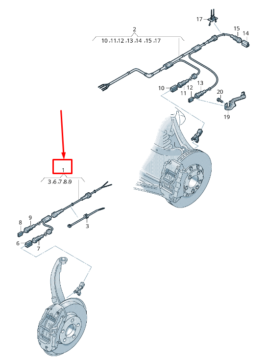 NEW AUDI A8 4N FRONT RIGHT WHEEL SPEED SENSOR WIRING HARNESS 4N0972252A ORIGINAL