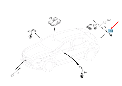 new mb gla x156 rear handle strip reversing camera a0009054803 original