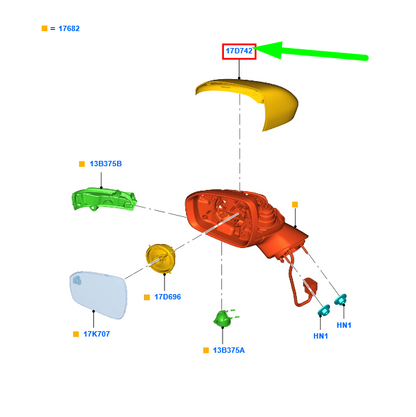 new ford mondeo mk5 front right door mirror cover 5324090 original