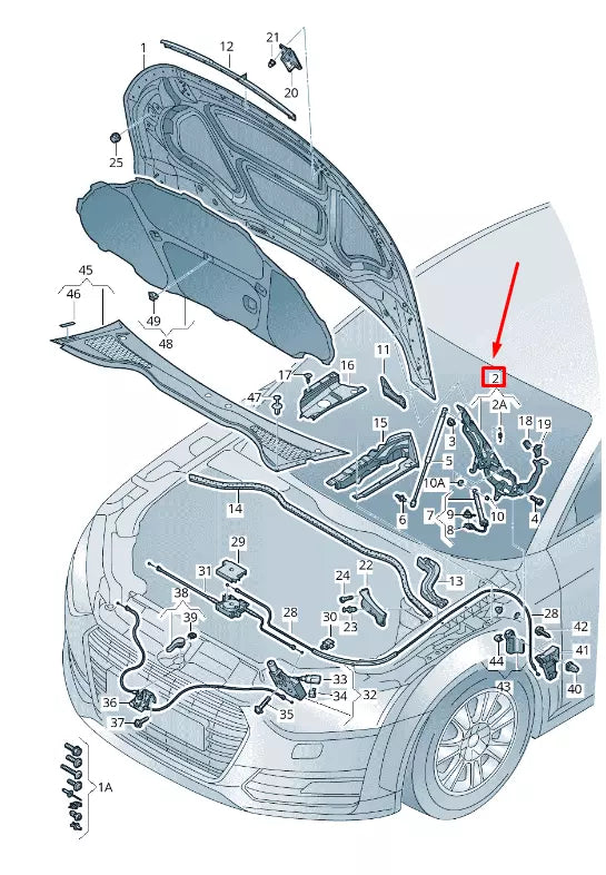 NEW AUDI TT FV FRONT LEFT BONNET HINGE 8S0823301D