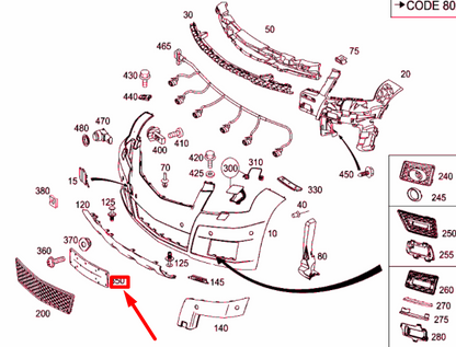 new mercedes-benz glk x204 front licence plate molding a2048850381 original