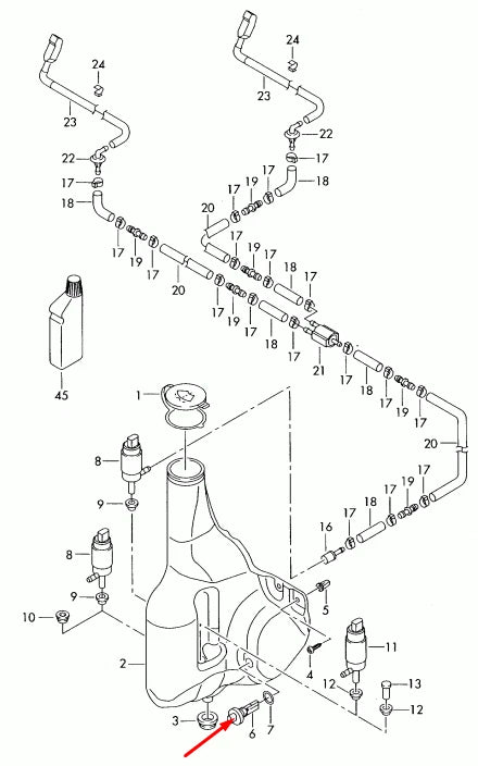 NEW VOLKSWAGEN CRAFTER 2E WINDSCREEN WASHER RESERVOIR LEVEL SWITCH 2E0919241